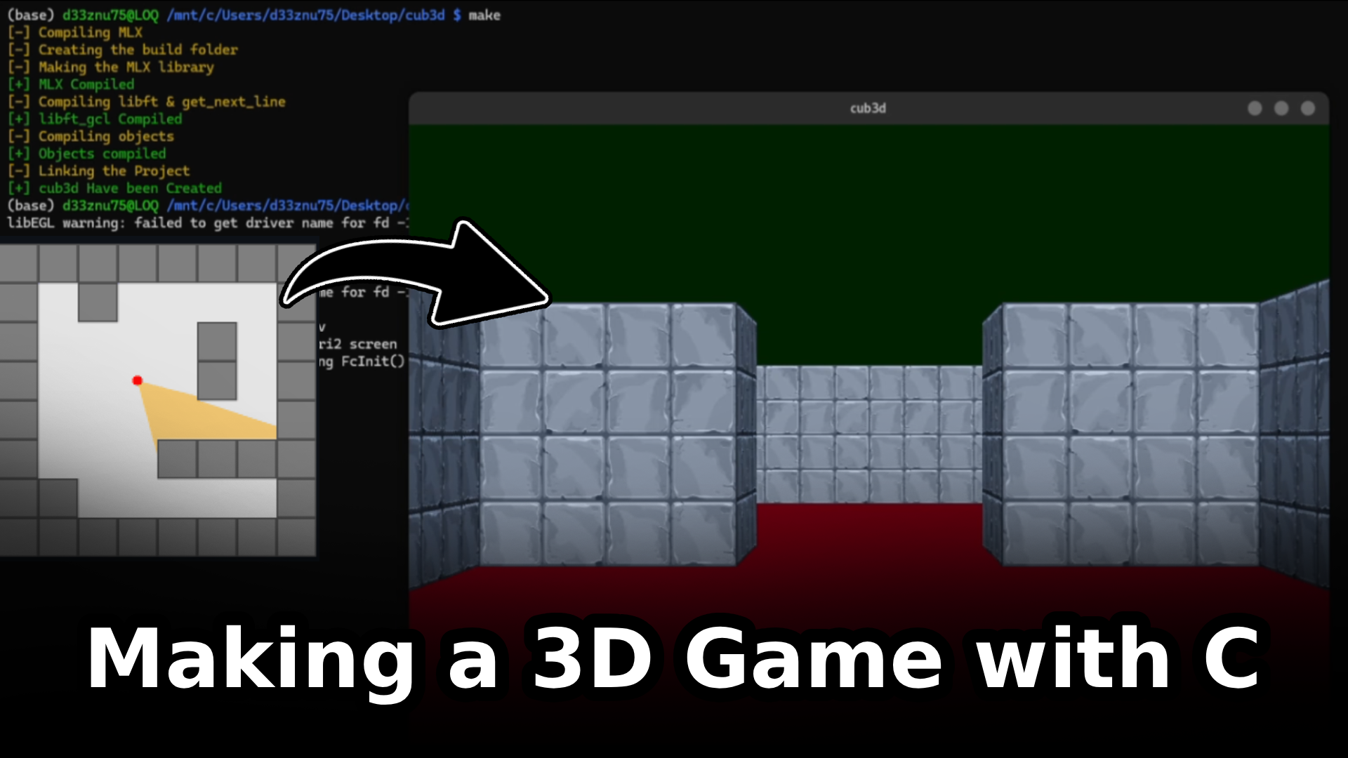 Cub3d: A 3D game from scratch in C using Raycasting