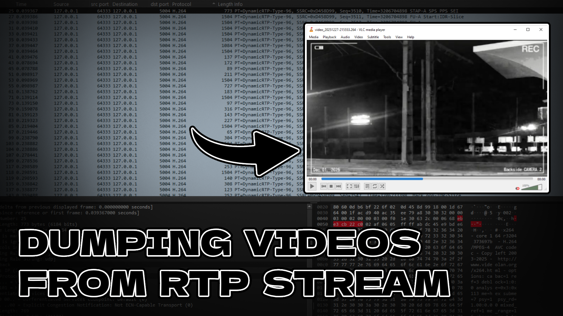 Dumping an H.264 Video Stream from a Packet Capture (RTP)